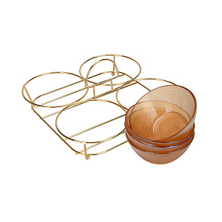 Set of bowls 4 pcs. in a metal stand, art. 16395