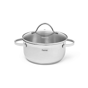 Stockpot LUMINOSA 20x9.5 cm / 3.0 LTR with glass lid (stainless steel)