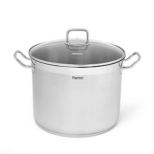 Кастрюля TAHARA 30x21,5см / 15,2л со стеклянной крышкой (нерж.сталь)