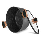 Кастрюля DIAMOND 20x10см / 2,6л со стеклянной крышкой (алюминий)