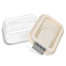 Trauks ar plastmasas vāku 17,8x13,2x6,3 cm / 640 ml (bora silikāta stikls)
