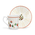 Krūzīšu komplekts 2gab. ar apakštasīti Christmas Balls 90 ml (porcelāns)