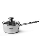 BAMBINO Saucepan with glass lid 14x6.5 cm / 0.9 LTR (stainless steel)