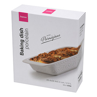 Kvadrātveida cepamtrauks Parmigiano 28,4x24,4x5,5 cm / 2L (porcelāns)