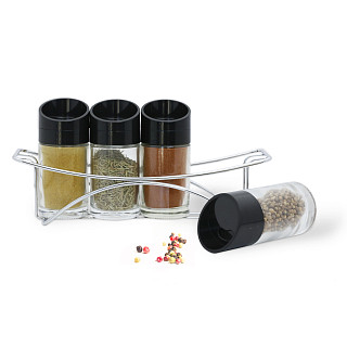 Komplekts garšvielām 4x100 ml uz paliktņa (stikls), art. 6431