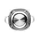 Shallow casserole EXCLUSIVE PRO 26x9 cm / 4.6 LTR with glass lid (stainless steel)