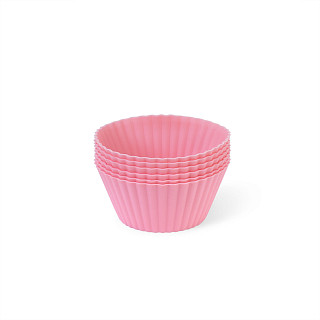 Set of 6 silicone cupcake molds 7x3.5 cm (40 sets per display box)