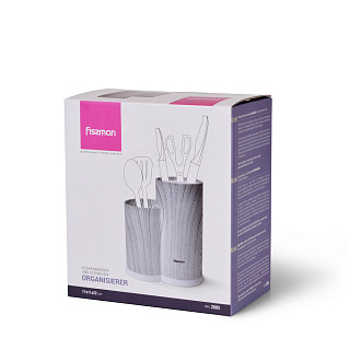 Kitchen knife and utensil organizer 11x11x22+11x8х17 cm, GREY MARBLE (plastic)