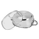 Shallow casserole EXCLUSIVE PRO 26x9 cm / 4.6 LTR with glass lid (stainless steel)