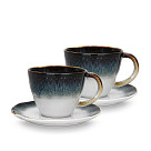 Tasīšu komplekts GALACTICA 230 ml x 2 gab. ar apakštasītēm (porcelāns)