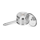 Sauce pan MASTER CHEF 16x9 cm / 1,6 LTR with glass lid (stainless steel)