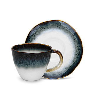 Tasīšu komplekts GALACTICA 230 ml x 2 gab. ar apakštasītēm (porcelāns)