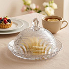 Cheese serving dish 13.7x9.8 cm with lid (glass)
