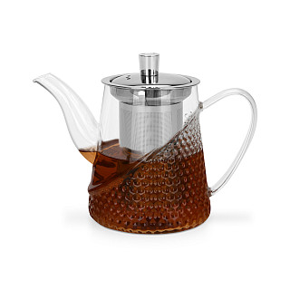 Arbatinukas 600 ml su plieniniu filtru (stiklinis)