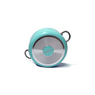 Mini cooking pot MINI CHEF 18x8 cm / 1,8 LTR with glass lid, color AQUAMARINE (aluminium with non-stick coating) (12 pcs per display box)