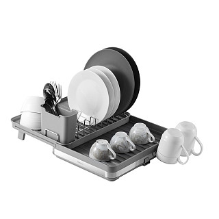 Dish drying rack 51x36.5 cm (stainless steel, plastic)