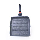Square grill pan LA GRANITE 28x4.5 cm with detachable handle and THERMIC point with induction bottom (aluminium with non-stick coating)
