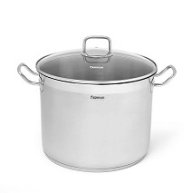 Stockpot TAHARA 30x21,5 cm / 15.2 LTR with glass lid (stainless steel)