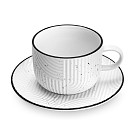 Puodelis ART DECO 250 ml su lėkštute (porcelianas)