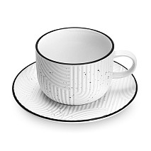 Puodelis ART DECO 250 ml su lėkštute (porcelianas)