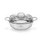 Shallow casserole EXCLUSIVE PRO 26x9 cm / 4.6 LTR with glass lid (stainless steel)