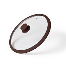 Lid ARCADES 26 cm with DARK BROWN marble silicone rim (glass)
