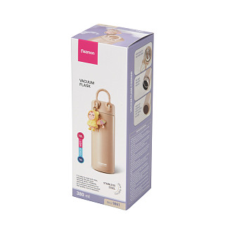 Double wall vacuum flask 380 ml beige (stainless steel), art. 9861