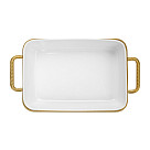Serving dish 35x20.5х7.4 cm with metal stand (porcelain)