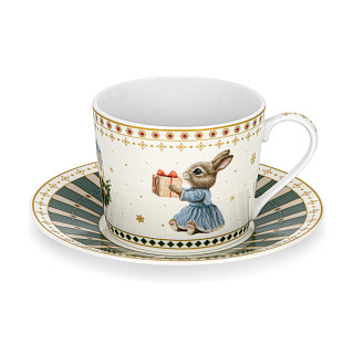 Krūzīte MIRACLE 200 ml ar apakštasīti (jaunais kaula porcelāns)