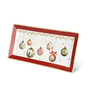Блюдо CHRISTMAS BALLS прямоугольное 30,5х15 см (фарфор)