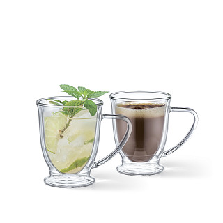 Set of 2 Double Wall Mugs 270 ml (Borosilicate Glass)