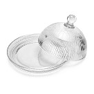 Cheese serving dish 13.7x9.8 cm with lid (glass)