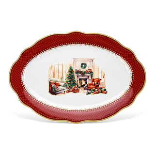 Oval plate CHRISTMAS EVE 35x25 cm (new bone china), art. 16031