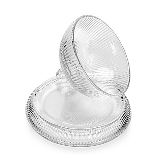 Cheese serving dish 13.7x9.8 cm with lid (glass)