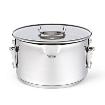 Stockpot ADELIE 20x11.5 cm / 3.5 LTR with glass lid (stainless steel)