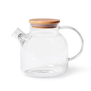 Tējkanna 1200 ml ar tērauda filtru un bambusa vāku