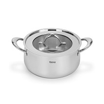 Saute pan ABSOLUTE PRO 26x7,5 cm / 3.9 LTR with glass lid (stainless steel)