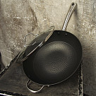 Wok keptuvė MELITA 30x8cm / 4,2l su stikliniu dangčiu (ketaus)