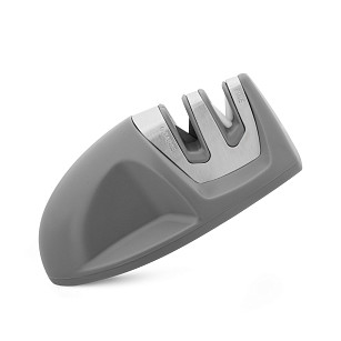 Knife sharpener 10x4x5 cm, color GREY (carbide and ceramic)