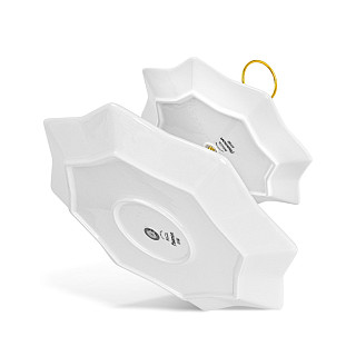 Divstāvu augļu trauks MIRACLE (jaunais kaula porcelāns)