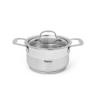 Кастрюля NORDIA 16x9см / 1,8л со стеклянной крышкой (нерж.сталь)