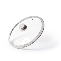 Lid ARCADES 24 cm with LIGHT GREY marble silicone rim (glass)