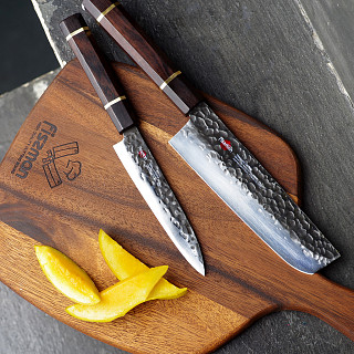 Japoniškas nakiri kirvis KENSEI BOKUDEN 18 cm (plienas AUS-8)