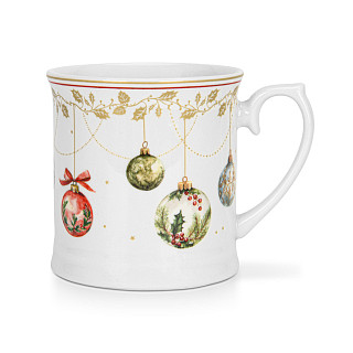 Puodelis CHRISTMAS BALLS 450 ml (naujasis kaulinis porcelianas)