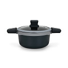 Stockpot Luxuria 20x10 cm / 2.5 LTR with glass lid with induction bottom (aluminium with non-stick coating)