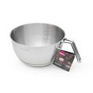 Bowl with handle and silicone base 21x12 cm / 2.5 L with lid (stainless steel)