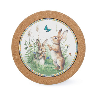 Подставка под горячее из пробкового дерева и доломита 20 см арт. 0161