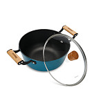 Stockpot SEAGREEN 24x11 cm / 4 LTR with glass lid (enamelled lightweight cast iron with non-stick coating)