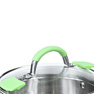Stockpot CHARLOTTE 20x10 cm / 2.5 LTR with glass lid, pouring lip and lid strainer (stainless steel)