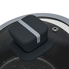 Ковш Luxuria 16x8см / 1,3 л со стеклянной крышкой (алюминий)